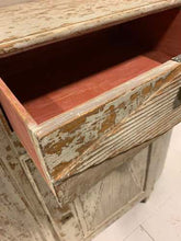 Load image into Gallery viewer, C1800 bow fronted painted Swedish buffet with pink interior