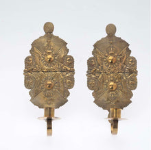 Load image into Gallery viewer, C1900 pair of Swedish brass military wall sconces