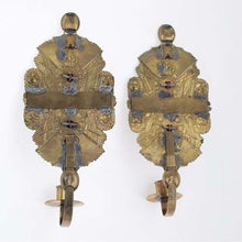Load image into Gallery viewer, C1900 pair of Swedish brass military wall sconces