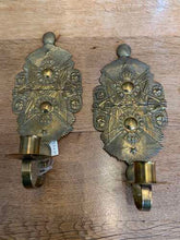 Load image into Gallery viewer, C1900 pair of Swedish brass military wall sconces