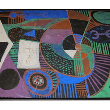 Load image into Gallery viewer, Large Abstract Oil on Canvas - Composition with Circles and Linear Motifs