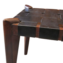 Load image into Gallery viewer, Pair of Teak and Leather Stools, 1950s, American