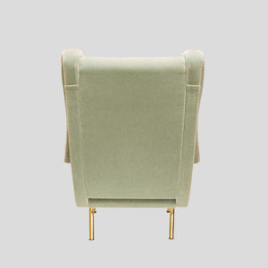 Velvet upholstered Marco Zanuso design Senior Chair