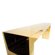 Load image into Gallery viewer, Large bespoke gold console table by Railis Kotlevs