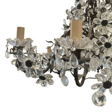 Load image into Gallery viewer, French 10-Branch Floral Crystal Chandelier, Attributed to Maison Bagués, Circa 1940s–1950s