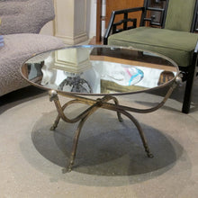 Load image into Gallery viewer, Maison Jansen Round Coffee Table with Rams head accent, 1950s