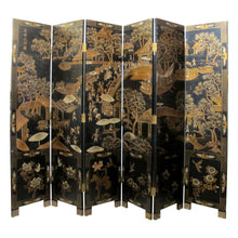 Load image into Gallery viewer, 1950s Chinese Six-Panel Lacquered Room Divider with Reliefs