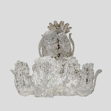 Load image into Gallery viewer, Murano Chandelier glass clear frosted white inclusion