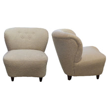 Load image into Gallery viewer, Pair of Vintage Finnish Lounge Chairs in Textured Beige Fabric
