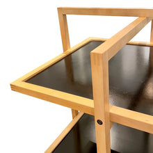 Load image into Gallery viewer, Pair of 1970s/80s Structural Blonde Maple and Black Wood Shelving Units