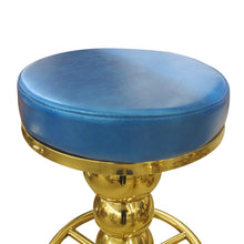 Load image into Gallery viewer, Set of 6 Vintage Brass Bar Stools with Blue Leather Seats, Italian 1970s–80s