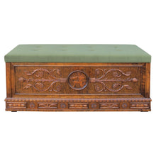 Load image into Gallery viewer, Mid-century Swedish Bench - Coffer - Blanket Box with Carvings