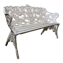 Load image into Gallery viewer, Swedish Mid-Century White Painted Garden Bench