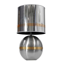 Load image into Gallery viewer, Reggiani Spherical Chrome with brass Table Lamp
