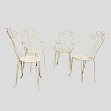 Load image into Gallery viewer, Set of 4 garden chairs and round table, French 1950s