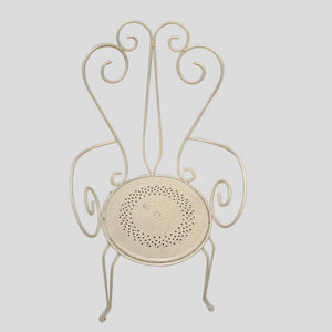 Set of 4 garden chairs and round table, French 1950s