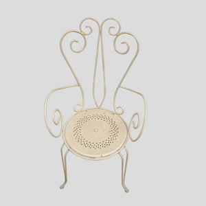 Set of 4 garden chairs and round table, French 1950s