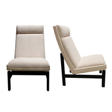 Load image into Gallery viewer, 1960s Danish structural tall back armchairs newly upholstered with a bouclé fabric
