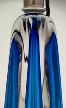 Load image into Gallery viewer, 1950s Val St Lambert Blue Crystal Glass Table Lamp