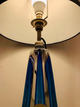 Load image into Gallery viewer, 1950s Val St Lambert Blue Crystal Glass Table Lamp