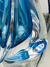 Load image into Gallery viewer, 1950s Val St Lambert Blue Crystal Glass Table Lamp