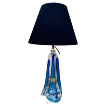 Load image into Gallery viewer, 1950s Val St Lambert Blue Crystal Glass Table Lamp