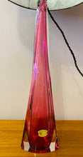 Load image into Gallery viewer, Tall 1950s Val St Lambert Pink Glass Table Lamp