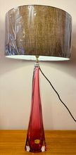 Load image into Gallery viewer, Tall 1950s Val St Lambert Pink Glass Table Lamp