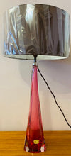 Load image into Gallery viewer, Tall 1950s Val St Lambert Pink Glass Table Lamp
