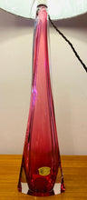 Load image into Gallery viewer, Tall 1950s Val St Lambert Pink Glass Table Lamp
