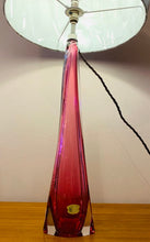 Load image into Gallery viewer, Tall 1950s Val St Lambert Pink Glass Table Lamp