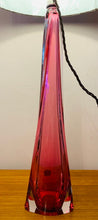 Load image into Gallery viewer, Tall 1950s Val St Lambert Pink Glass Table Lamp