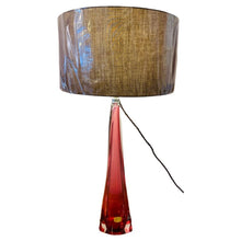 Load image into Gallery viewer, Tall 1950s Val St Lambert Pink Glass Table Lamp