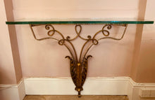 Load image into Gallery viewer, 1950s Colli Golden Wrought Iron Console Table