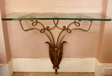 Load image into Gallery viewer, 1950s Colli Golden Wrought Iron Console Table