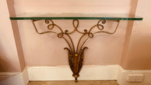 Load image into Gallery viewer, 1950s Colli Golden Wrought Iron Console Table