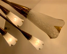 Load image into Gallery viewer, 1950s French Genet et Michon Chandelier with Cala Shades by Sevres