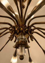 Load image into Gallery viewer, 1950s French Genet et Michon Chandelier with Cala Shades by Sevres