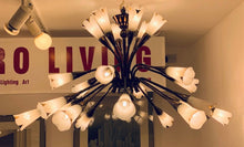 Load image into Gallery viewer, 1950s French Genet et Michon Chandelier with Cala Shades by Sevres