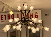 Load image into Gallery viewer, 1950s French Genet et Michon Chandelier with Cala Shades by Sevres