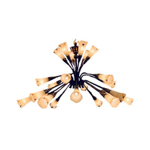 Load image into Gallery viewer, 1950s French Genet et Michon Chandelier with Cala Shades by Sevres