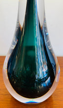 Load image into Gallery viewer, 1950s Val St Lambert Green Glass Hourglass Table Lamp