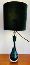 Load image into Gallery viewer, 1950s Val St Lambert Green Glass Hourglass Table Lamp