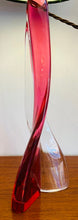 Load image into Gallery viewer, 1950s Val St Lambert Pink Twisted Tripod Table Lamp