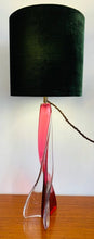 Load image into Gallery viewer, 1950s Val St Lambert Pink Twisted Tripod Table Lamp