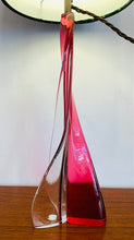 Load image into Gallery viewer, 1950s Val St Lambert Pink Twisted Tripod Table Lamp