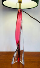 Load image into Gallery viewer, 1950s Val St Lambert Pink Twisted Tripod Table Lamp