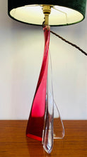 Load image into Gallery viewer, 1950s Val St Lambert Pink Twisted Tripod Table Lamp