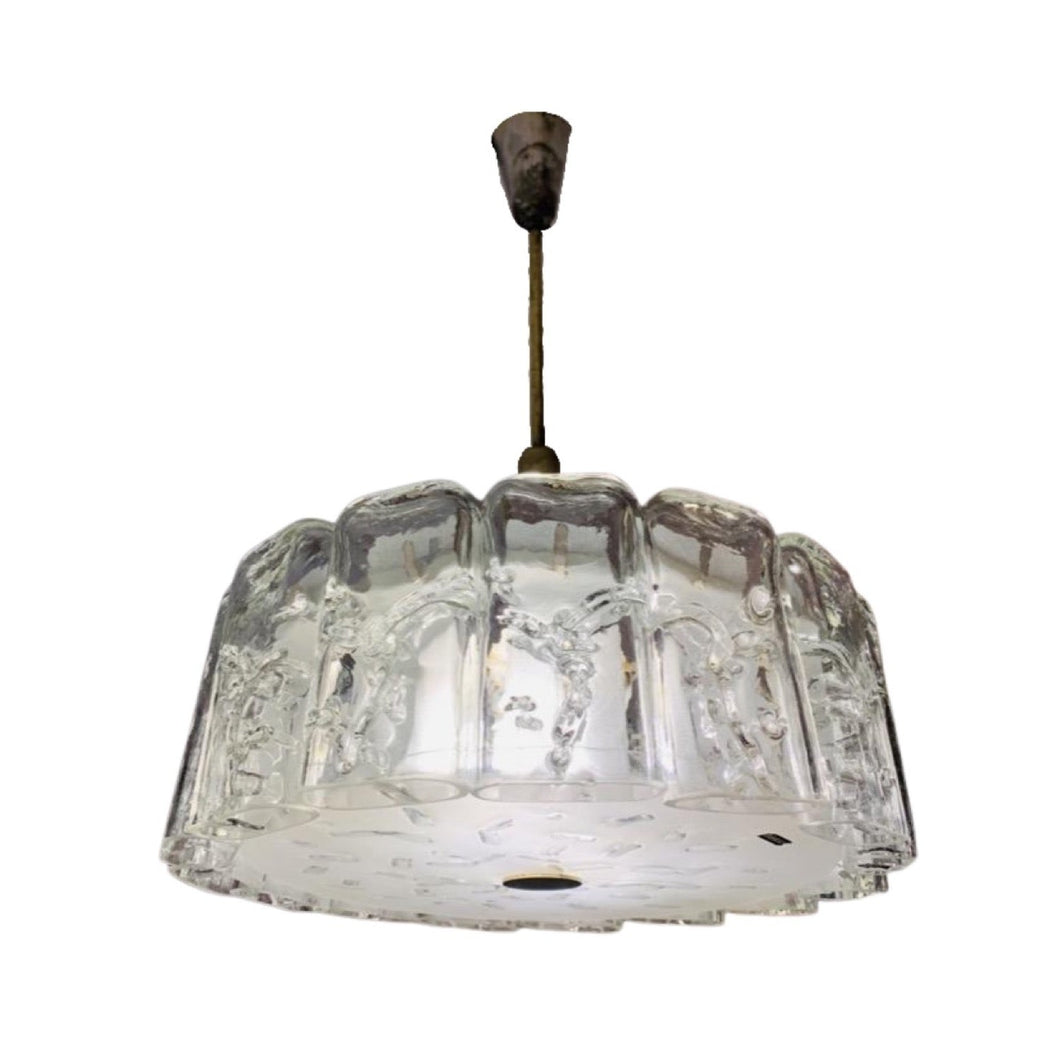 1960s Small Doria Iced Glass Chandelier