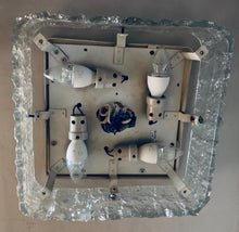 Load image into Gallery viewer, 1970s Kaiser Ice Glass Flush Mount Ceiling Light